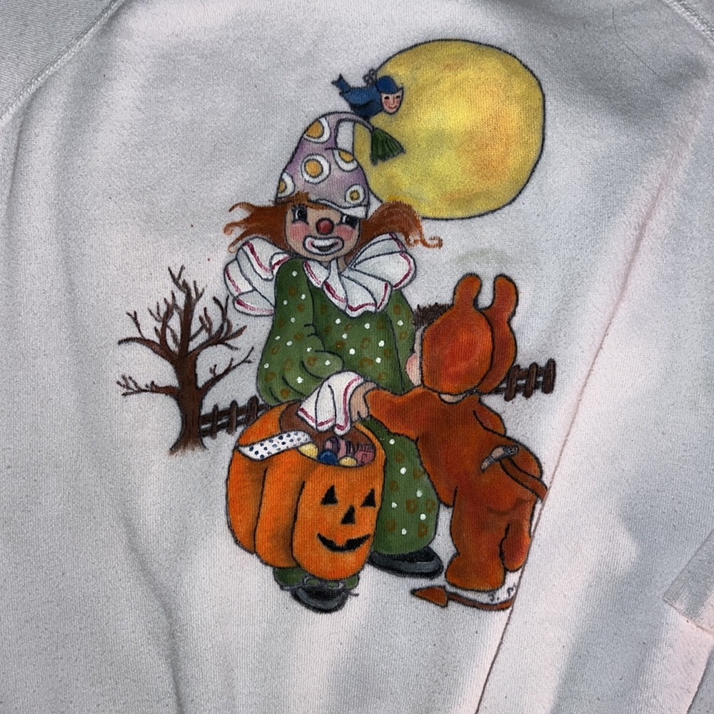 Vintage Halloween Hand Painted Sweatshirt - Picture 2 of 4